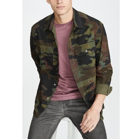 TRÈS BIEN Camo Heavy Cotton Shirt Jacket - Picture 3 of 10